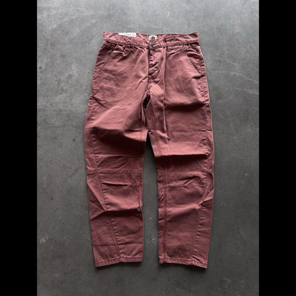 Crafted Twist Pants 34x30 Rust Brown Brushed Cotton Casual Comfort